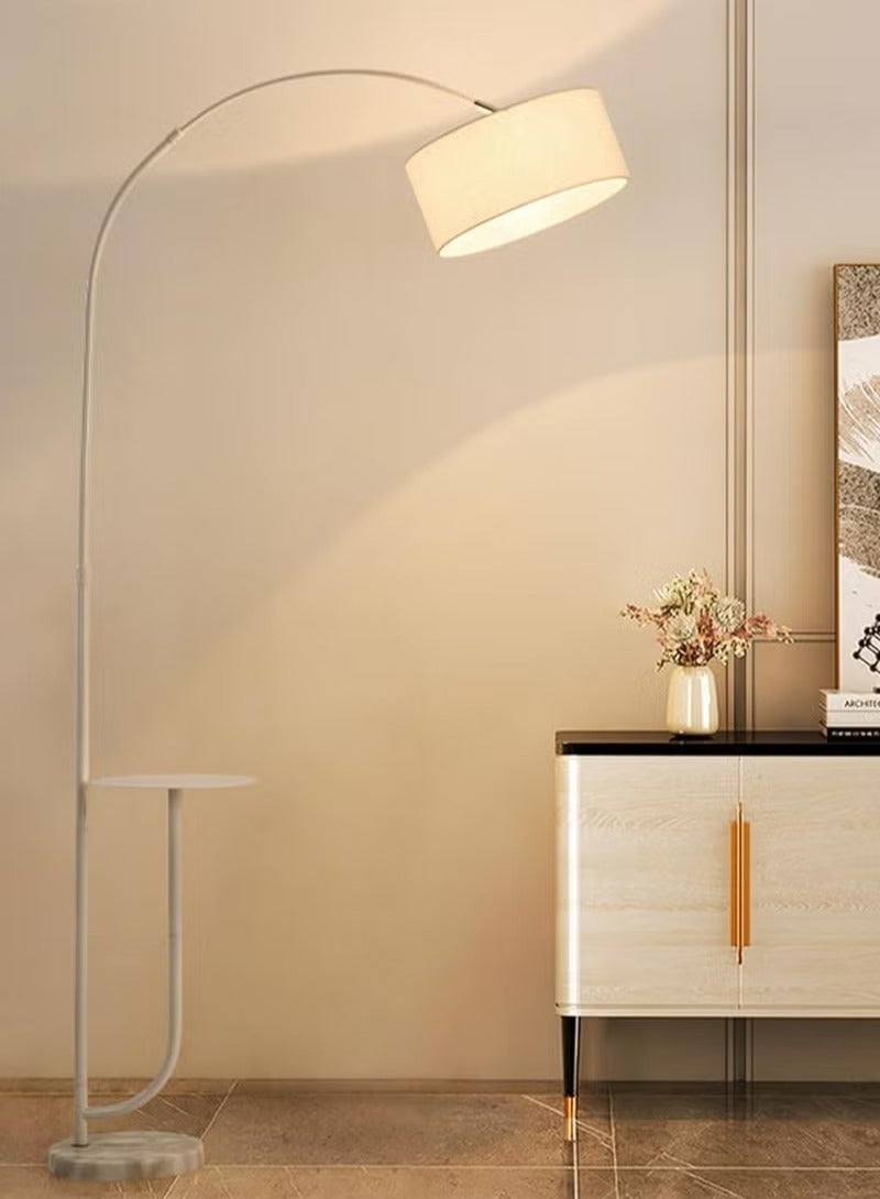 SHARPDO Modern Floor Lamp with Shelf Adjustable Pure Natural Marble Elegant Floor Lighting with Tray Interior Lighting Decoration Standing Light with Shelves White - Image 2