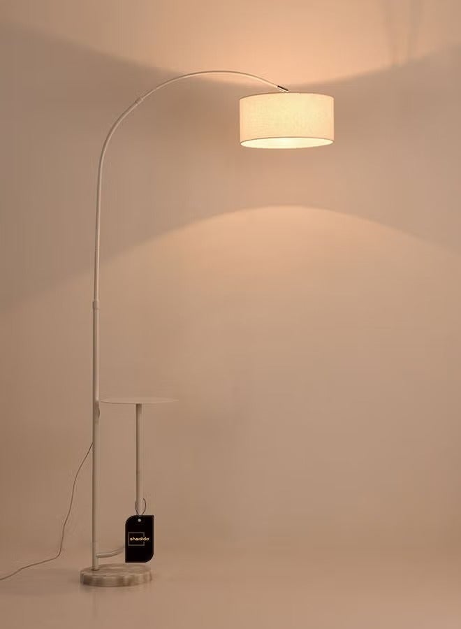 SHARPDO Modern Floor Lamp with Shelf Adjustable Pure Natural Marble Elegant Floor Lighting with Tray Interior Lighting Decoration Standing Light with Shelves White - Image 4