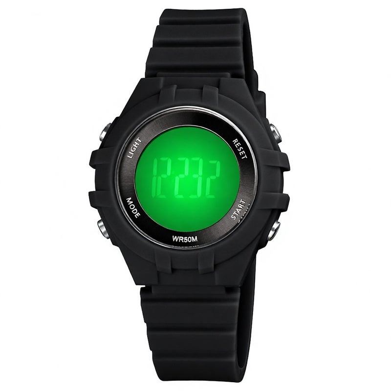 SKMEI Kids Digital Watch for Boys Girls 7-Color LED Backlight 5ATM Waterproof Students Sports Watches Time Week Date Display Stopwatch Alarm Clock Fashion Wristband Children Birthday Present Festival - Image 1