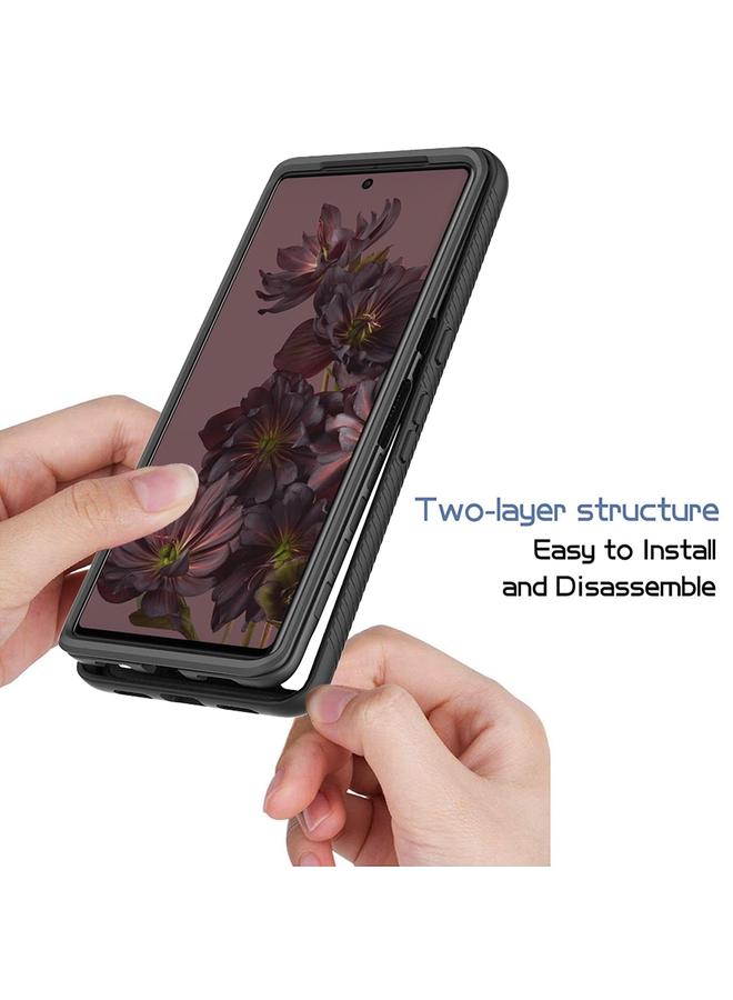 Green Tiger Case For Google Pixel 7 Pro Starry Sky Solid Color Shockproof TPU Clear PC Phone Case - Image 4