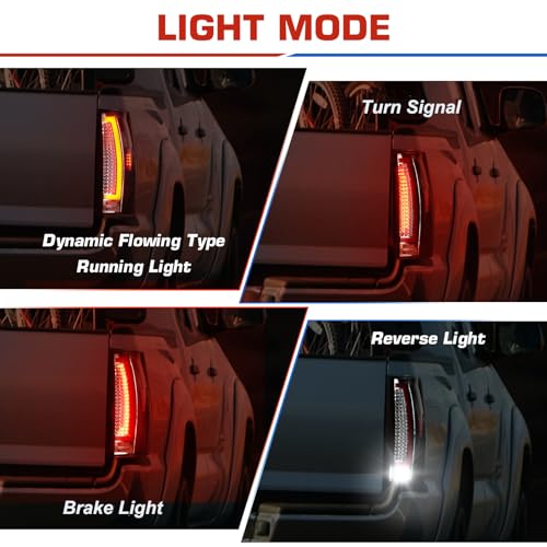 ILONPA مجموعة مصابيح خلفية LED ILONPA (عبوة 2) لسيارة شيفروليه سوبربان 1500 2500 من 2007-2014، شيفروليه تاهو من 2007-2014 [للنماذج المتوهجة فقط]، مجموعة مصابيح خلفية بدون منطقة عمياء، هيكل كروم وعدسة شفافة - Image 2