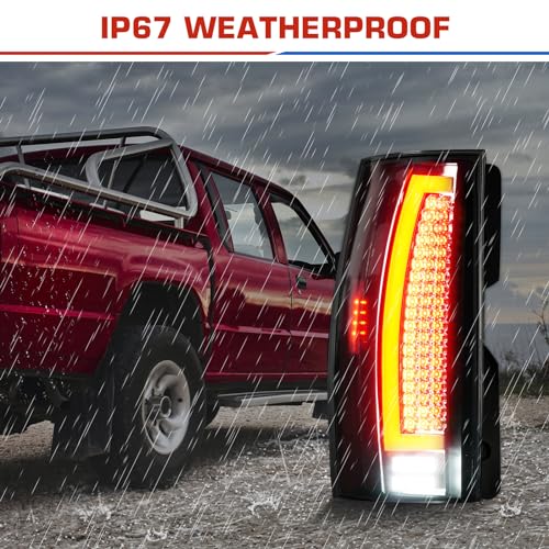 ILONPA مجموعة مصابيح خلفية LED ILONPA (عبوة 2) لسيارة شيفروليه سوبربان 1500 2500 من 2007-2014، شيفروليه تاهو من 2007-2014 [للنماذج المتوهجة فقط]، مجموعة مصابيح خلفية بدون منطقة عمياء، هيكل كروم وعدسة شفافة - Image 5