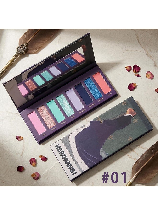 HERORANGE 8-Color Pastel & Bold Eyeshadow Palette, Multicolor Eyeshadow Palette with 8 Shades, Matte & Shimmer Finishes, Ideal for Creative & Everyday Eye Makeup - Image 2