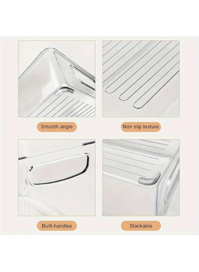 2 Pack Clear unbreakable Stackable Fridge Organizers and storage,Fridge Organizer Bins with Lids、Drain Tray and Drawer, Large Food Container Storage Box for Fruit & Vegetable Storage-Small Size - Image 5