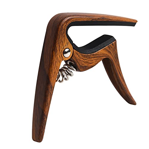 Donux Ukulele Capo for Soprano, Concert, Tenor, Baritone Ukulele with felt picks (Walnut) - Image 2