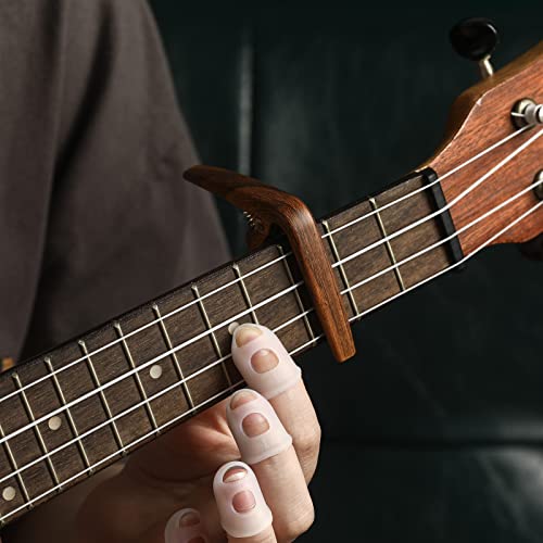 Donux Ukulele Capo for Soprano, Concert, Tenor, Baritone Ukulele with felt picks (Walnut) - Image 4
