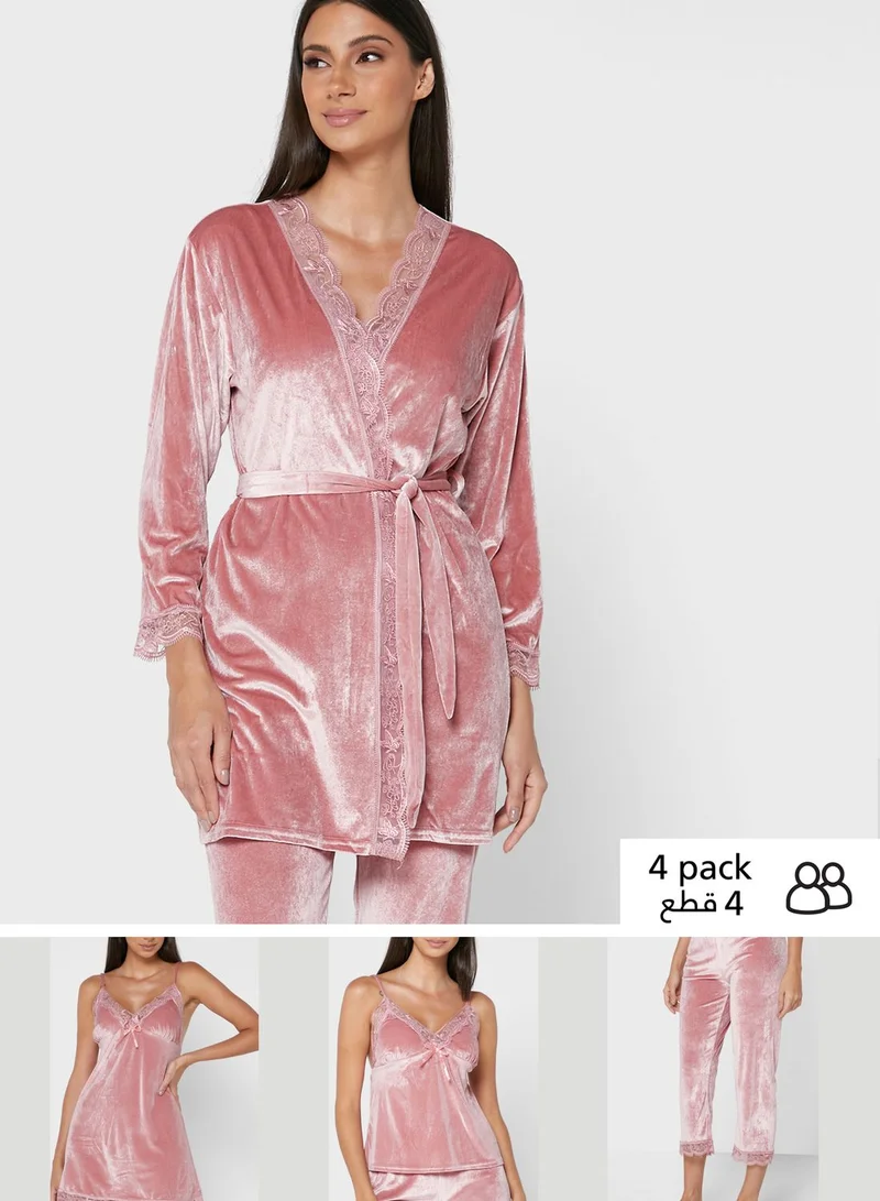 Khizana 4 Pieces Pyjama Set