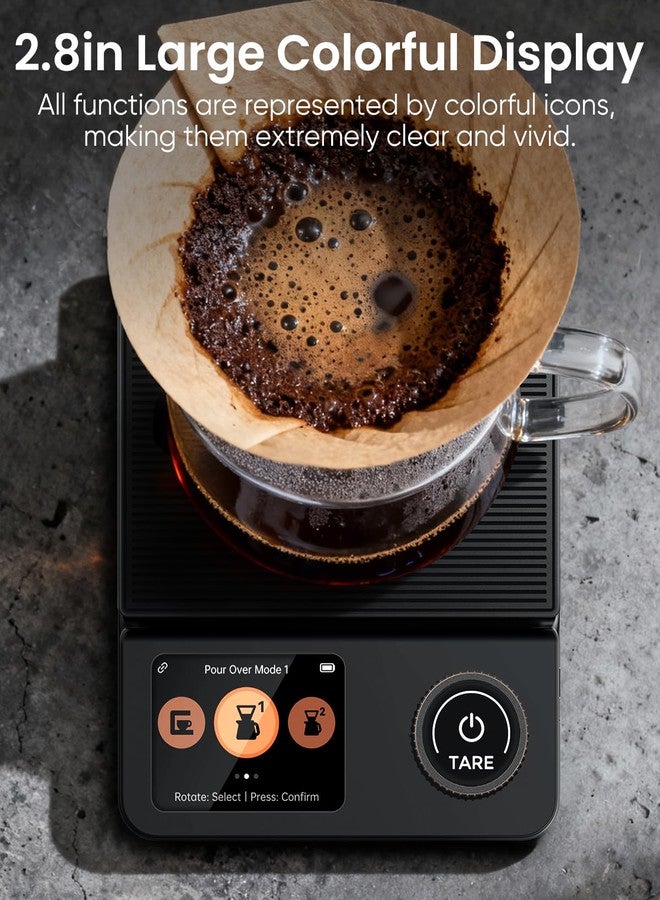 INSMART Coffee Scale with Timer, Bluetooth Espresso Scale with App Sync 5kg/0.1g High Precision, Large Color Display Digital Kitchen Scale, 5 Units & 3 Brew Modes for Pour-Ove, Espresso, Kitchen - Image 3