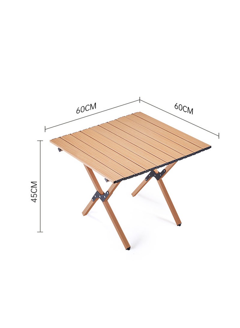 Sharpdo Simple and Portable Carbon Steel Egg Roll Table Folding Table for 1-2 People, Suitable for Camping, Seaside, and Outdoor Activities 60*60*45CM - Image 2