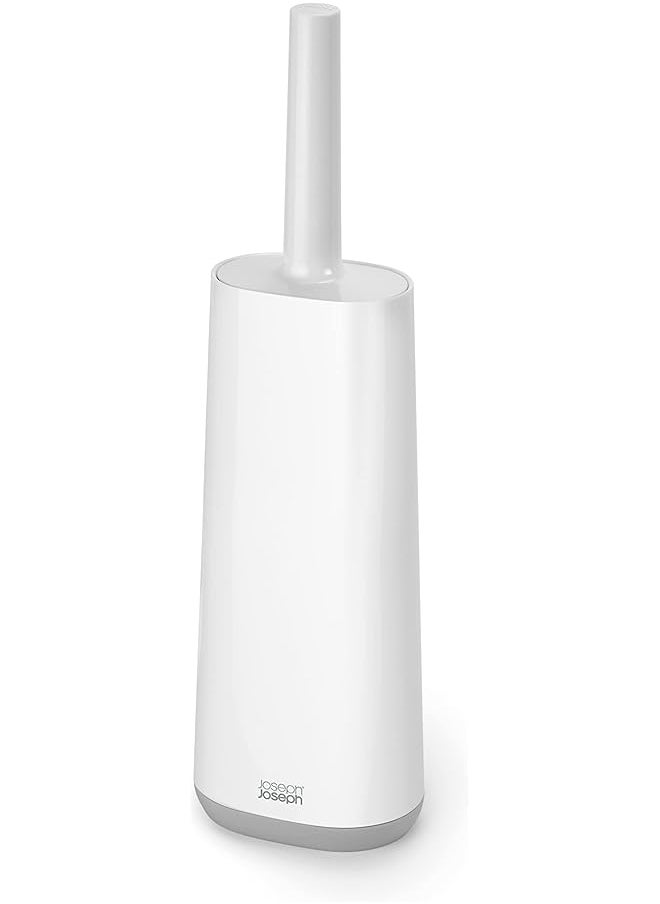 Joseph Joseph Toilet Brush With Slim Holder Flexible Anti Drip Grey White  - Image 2