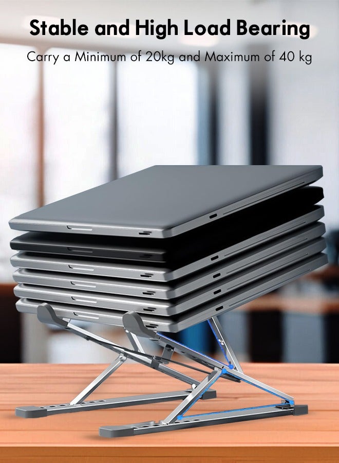 Glixen Store Ergonomic Laptop Stand - Adjustable & Portable Design | Light Weight Aluminium Frame  - Image 4