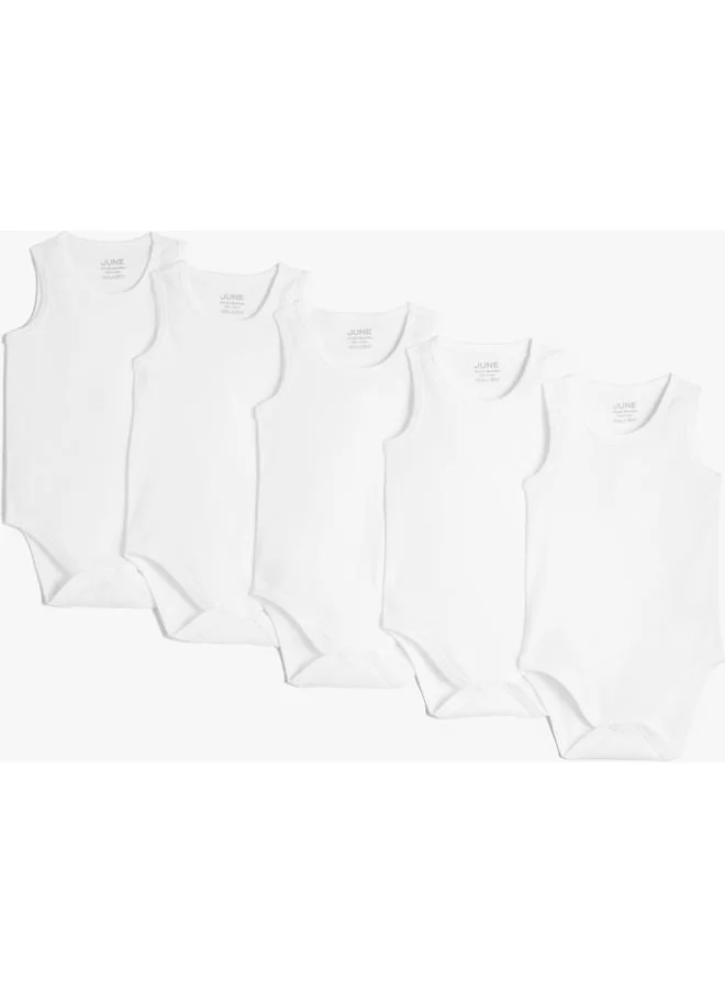 JUNE June Baby Basic 5-Pack White Athlete Bodysuit White