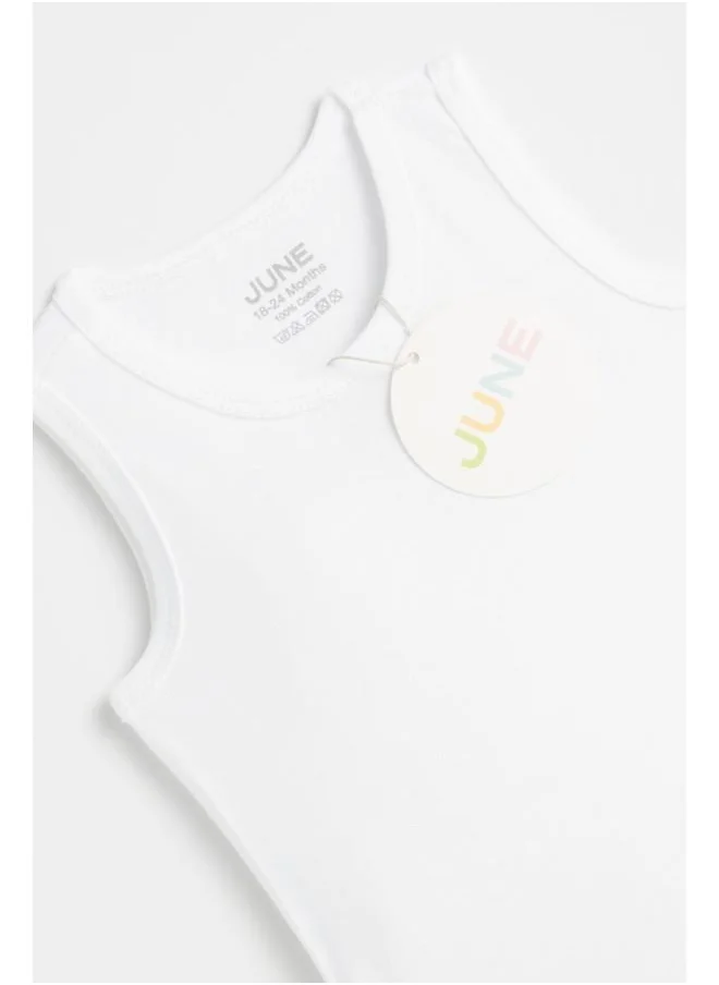 جون June Baby Basic 5-Pack White Athlete Bodysuit White