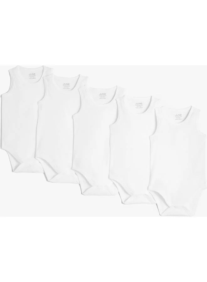 JUNE June Baby Basic 5-Pack White Athlete Bodysuit White