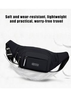 Hanayo Sling Bag Men's Shoulder Bag Casual Sports Fashion Women's and Men's Running Waist Bag Crossbody Waist Bag with Adjustable Shoulder Strap Backpack Black 40.00*6.00*14.00cm  - Image 2