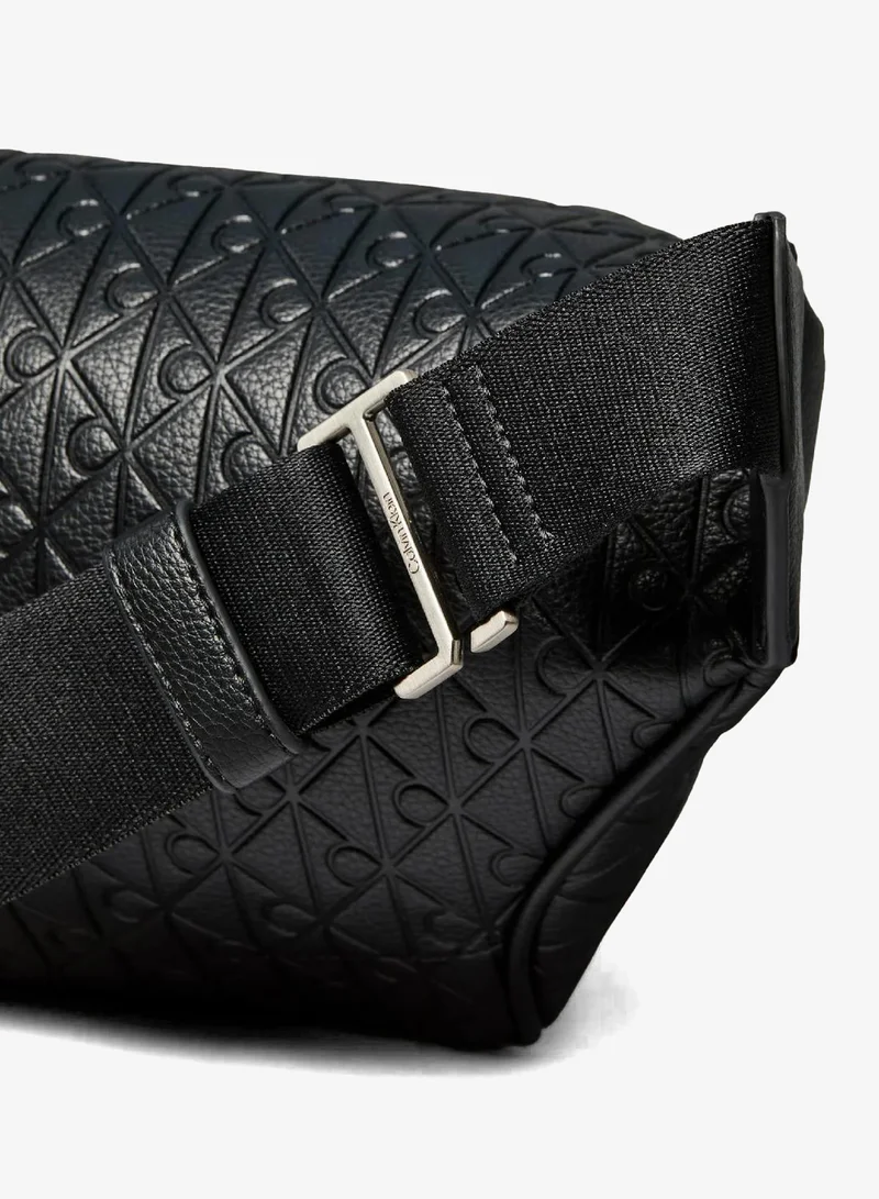 Calvin Klein Black Embossed Allover Monogram Waistpack for Men | Best Price UAE