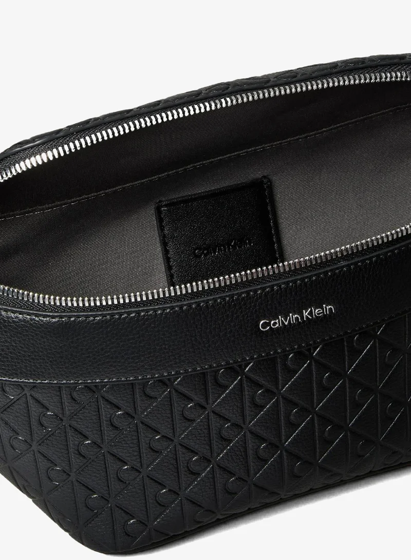 Calvin Klein Black Embossed Allover Monogram Waistpack for Men | Best Price UAE