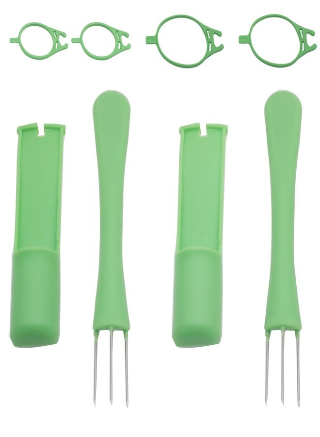 OZXNO 2 Set Pickle Fork Plastic Pickle Grabber Green Pickle Picker Pickle Jar Fork Kitchen Gadgets Pickle Gifts - Image 1