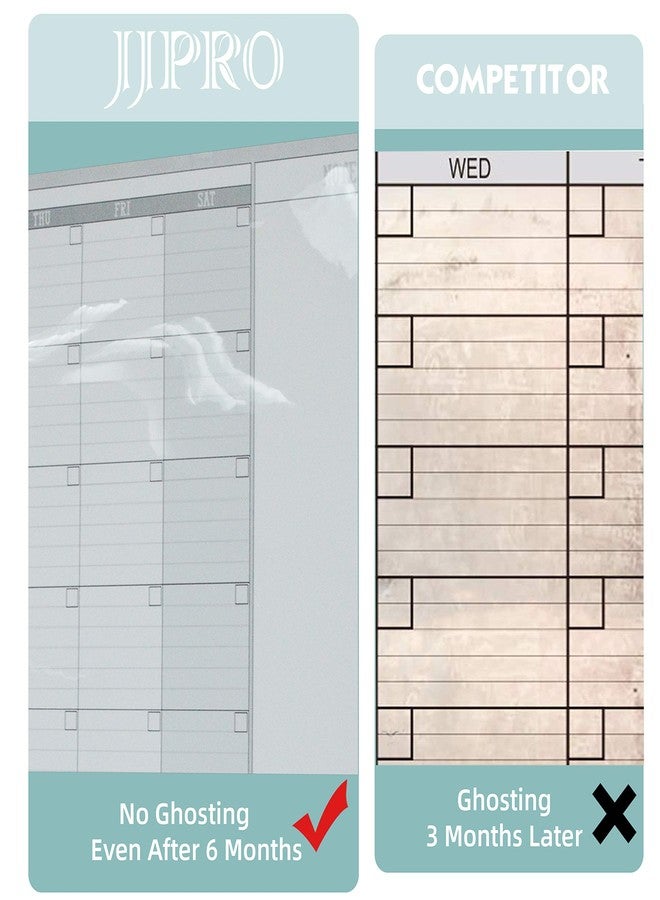 JJPRO Large Dry Erase Wall Calendar 60" x 38" - Premium New Laminate - Blank Undated, Reusable & Erasable 4 Month Planner -Classroom, Office, Project & Family Schedule - Image 5