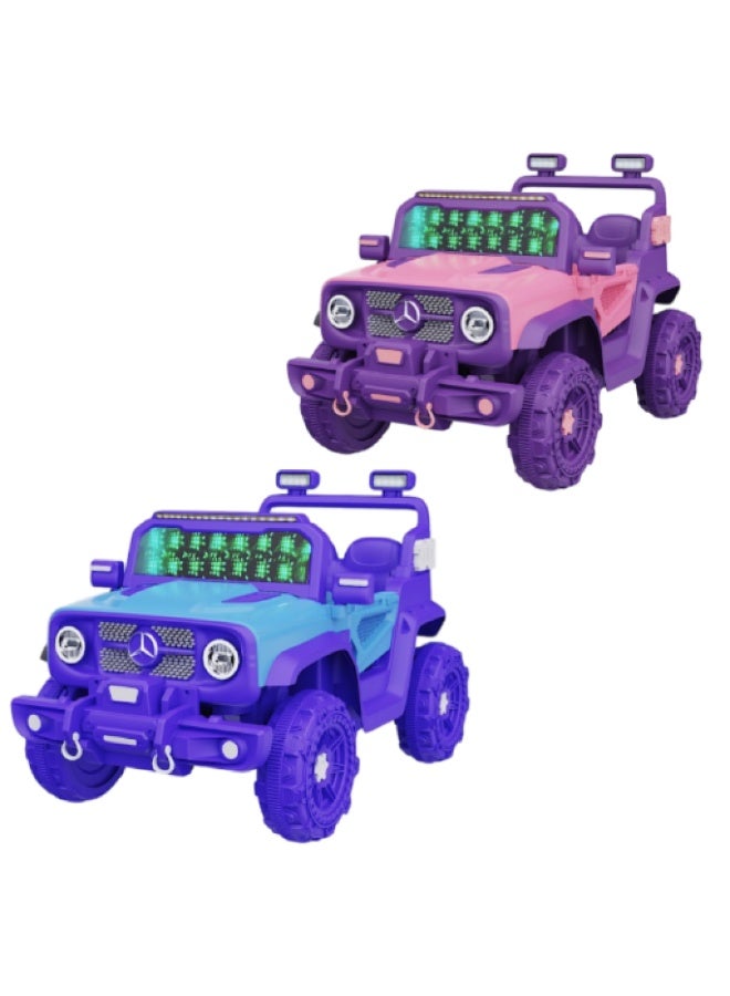 12V Electric Jeep for Kids with Battery Two Motors Remote Control LED Lights Bluetooth Music Opening Doors Rocking Function and USB Port - Image 2