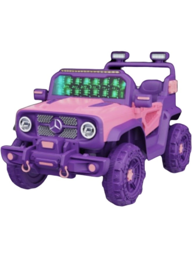 12V Electric Jeep for Kids with Battery Two Motors Remote Control LED Lights Bluetooth Music Opening Doors Rocking Function and USB Port - Image 1