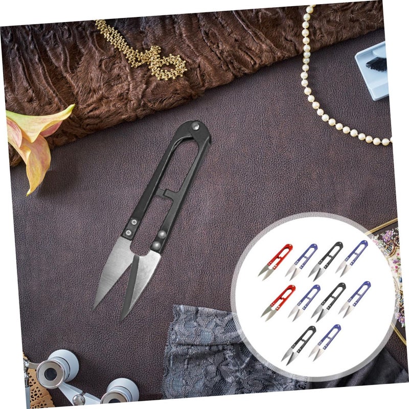 مقص التطريز على شكل حرف U 10 قطع، تصميم مريح لخياطة وتفصيل الحرف اليدوية والأعمال DIY - Image 5