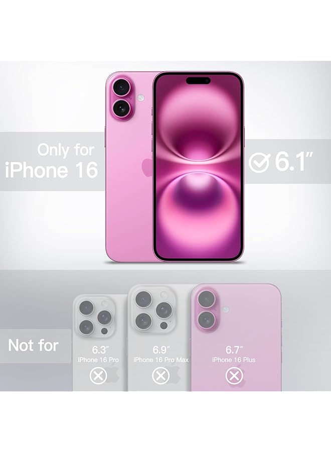 Jetech Magnetic Case For Iphone 16 6.1 Inch Compatible With Magsafe Translucent Matte Back Slim Shockproof Phone Cover Pink - Image 2