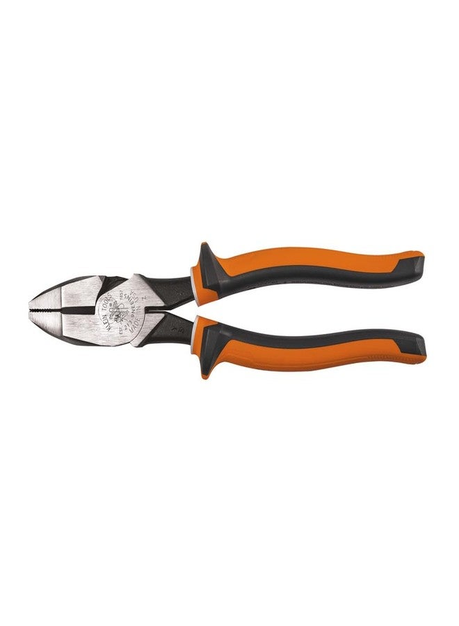 Klein Tools 2139NEEINS Slim Handle Insulated Side Cutter Pliers, Made in USA, Streamline New England Nose with Knurled Jaws, 9-Inch - Image 1