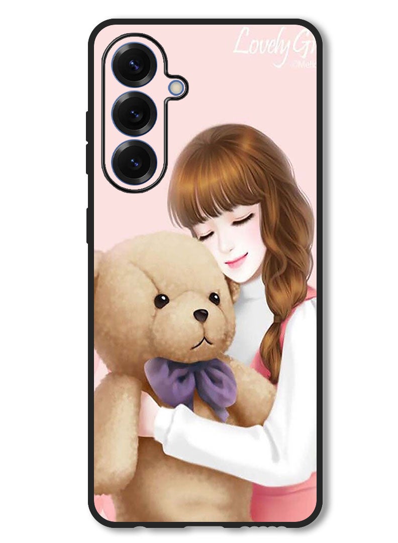 Theodor Case Compatible with Samsung Galaxy A26 Protection Shockproof Bumper Cover Lovely Girl Witih Teddy - Image 1