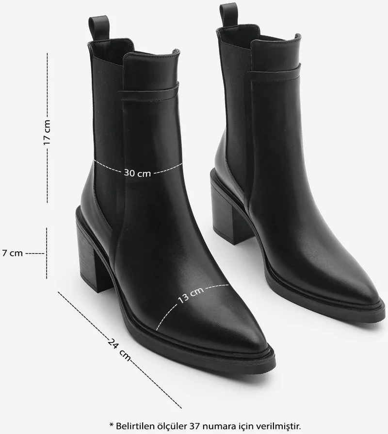 MARJIN Women's Double Elastic Chelsea Heel Boots Pisar
