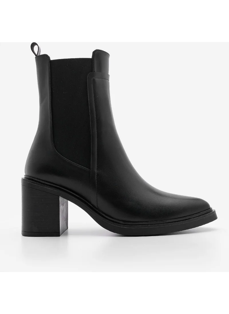MARJIN Women's Double Elastic Chelsea Heel Boots Pisar