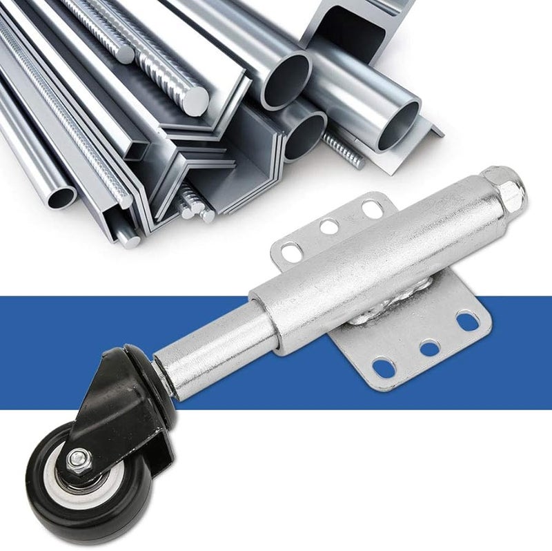 Heavy Duty 110lbs Capacity PU Gate Caster Wheel Spring Loaded with 6 Hole Mounting Plate - Image 3