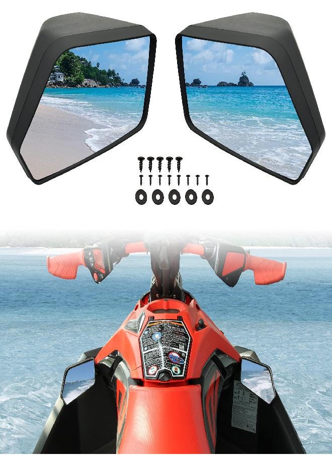 SAUTVS - Side Rear View Mirrors for Sea-Doo Spark, SAUTVS High-Definition Convex Side Mirrors for all Sea-Doo Spark models Accessories Replace OEM 295100748 (2PCS) - Image 1