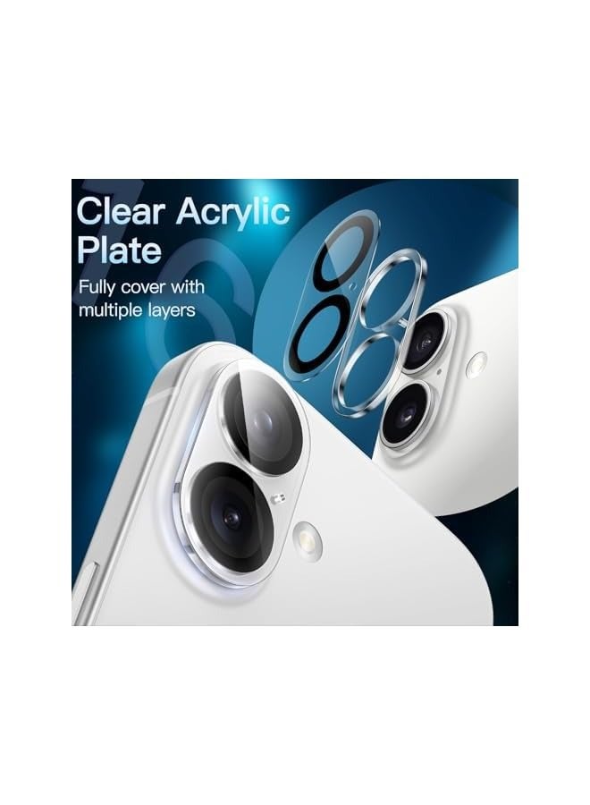 جي تيك واقي عدسة الكاميرا لهاتف iPhone 16 6.1 بوصة وiPhone 16 Plus 6.7 بوصة، زجاج مقسى 9H، مضاد للخدش، صديق للحافظة، لا يؤثر على اللقطات الليلية، شفاف عالي الدقة، 3 عبوات - Image 3