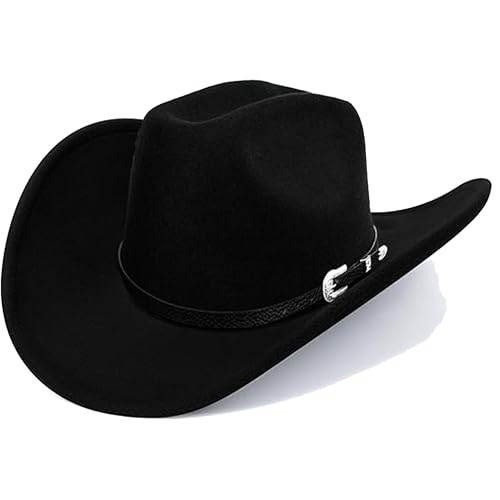 UTOWO Vintage Western Cowboy Hat for Men S/M Outback Gus Cowgirl Hat Felt Roll Brim Fedora Cap for Women M - Image 1