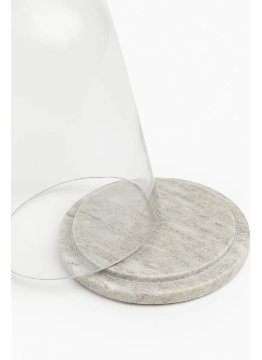 H&M Glass-Cloche Marble Tray