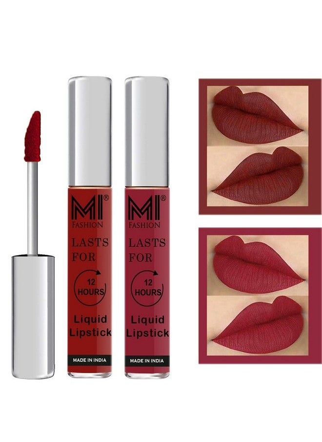 MI FASHION - Liquid Lipsticks Matte Made In India Long Lasting Non Transfer Lipsticks 3.5Ml Each Coast Brown Liquid Lipstick Shimmer Cherry Liquid Lipstick - Image 1
