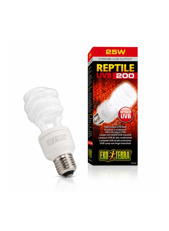 Exo Terra Reptile UVB 200 High Output Lamp – 25W With FREE New UV Test Sensor Card - Image 2