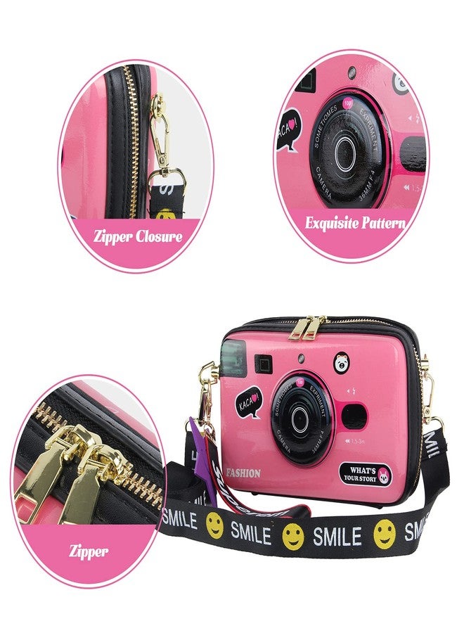 KUANG! Women Fashion Camera Shaped Crossbody Handbag PU Leather Vintage Shoulder Bag Novelty Clutch Box Purse - Image 5