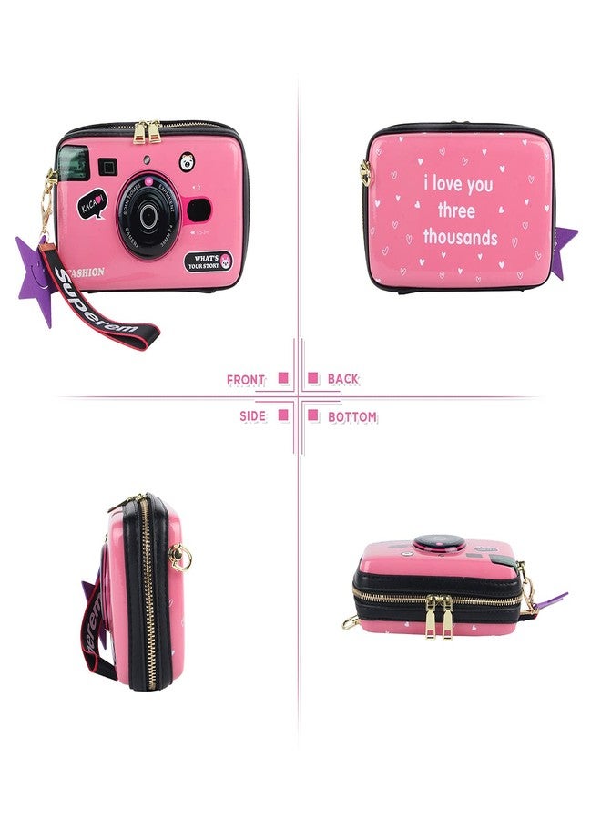 KUANG! Women Fashion Camera Shaped Crossbody Handbag PU Leather Vintage Shoulder Bag Novelty Clutch Box Purse - Image 3