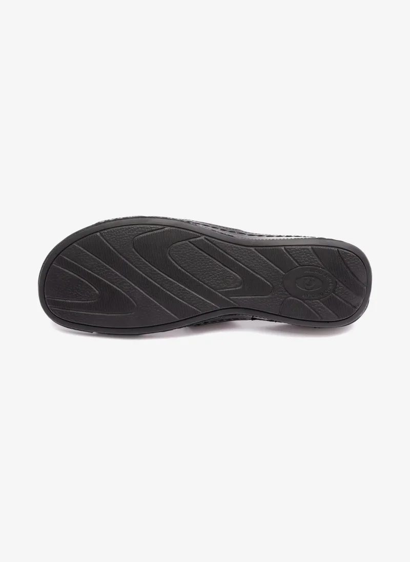 Comfort Plus FLAT PATENT LEATHER COMFORT PLUS LADIES SANDALS BLACK