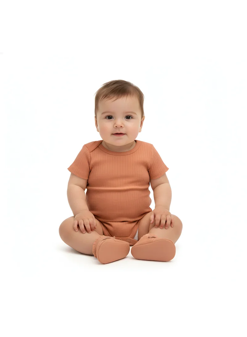 Bambimici Bambimici Yara 2- Piece Short Sleeve Body Suit Pear Print - Peach