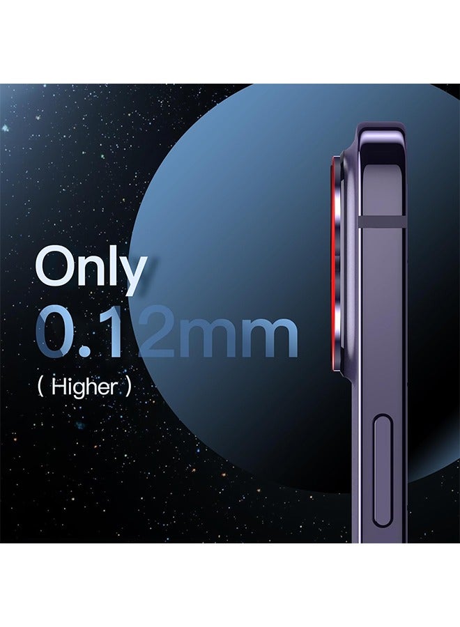 اتش واي واقي عدسة الكاميرا لآيفون 14 برو 6.1 بوصة وآيفون 14 برو ماكس 6.7 بوصة، غطاء حلقة زجاجي مقوى 9H بتغطية كاملة، لوحة معدنية غير لامعة، صديقة للحافظة، عبوة واحدة (أرجواني عميق) - Image 5