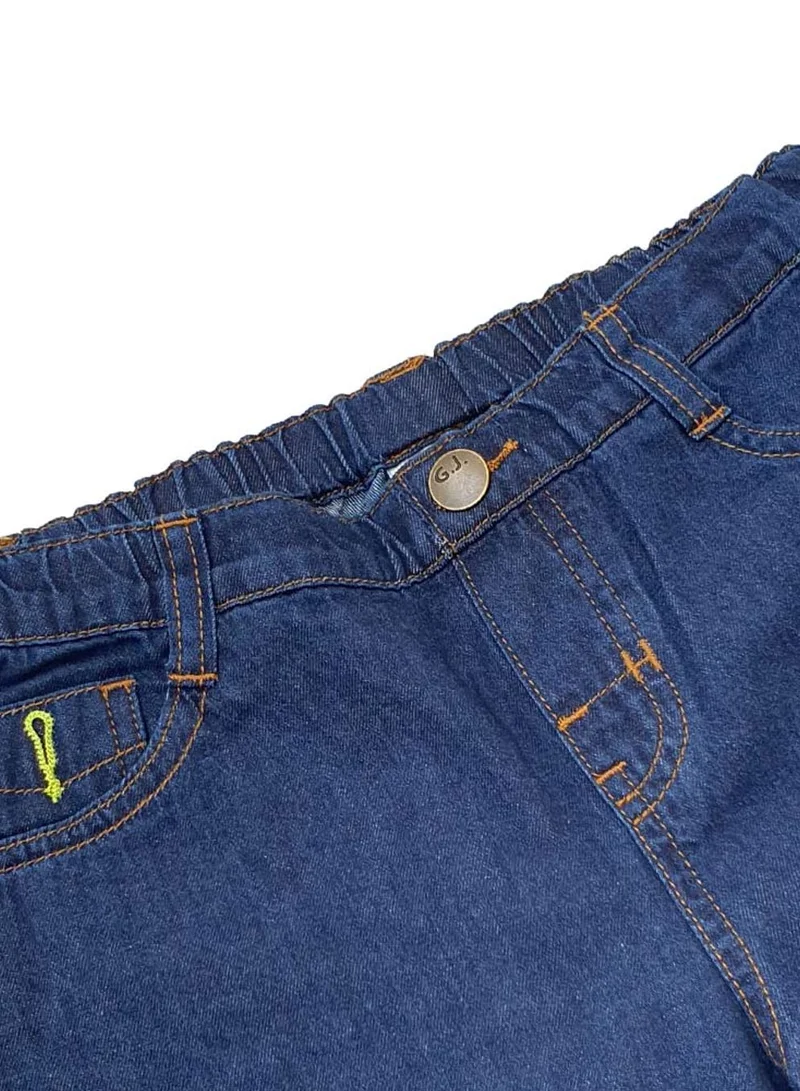 GIORDANO  Junior Cotton Denim Jeans - Comfortable Mid-Rise Tapered Fit with Elastic Waist  | Best Price UAE