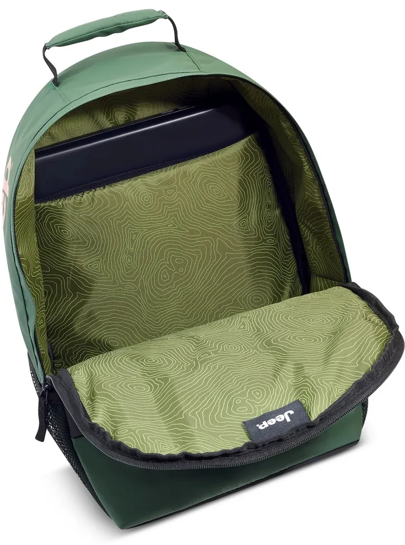 Jeep  JS012C Dual Material Backpack - Green  | Best Price UAE