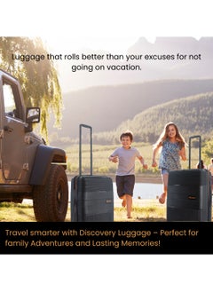 Discovery Discovery Trails Carry-On Small Cabin PP Hardside Luggage Black, Durable Expandable Unbreakable Double Zip Lightweight Travel Bag 4 Double Wheel TSA Lock 21 Inch Suitcase Trolley Bag.  - Image 5