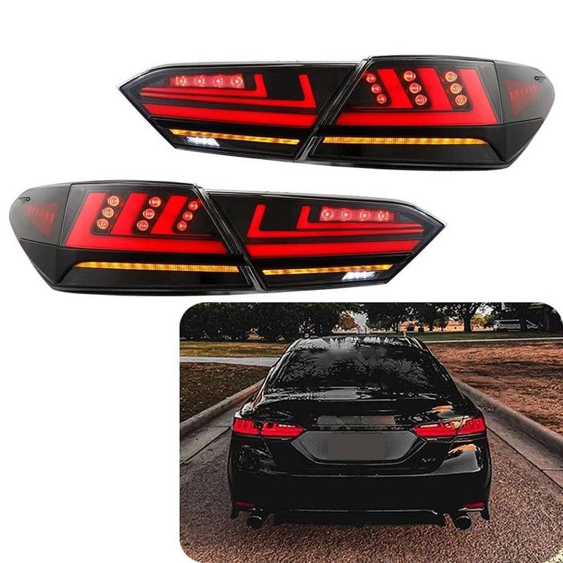inginuity time LED Tail Lights For Toyota Camry 2018 2019 2020 2021 2022 2023 Rear Lamps Start Up Animation DRL Brake Turn Signal Assembly Clear