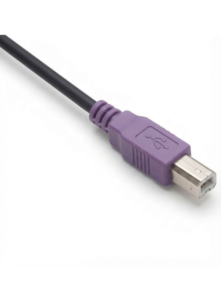 ابلس كابل طابعة AB-83B USB 2.0 بطول 5 أمتار – كابل عالي السرعة (من USB A إلى USB B) يتميز بقلب من النحاس الخالي من الأكسجين، ونقل سريع للبيانات، وتصميم متين مخصص للطابعات والماسحات الضوئية والأجهزة المزودة بمنفذ USB-B. - Image 3