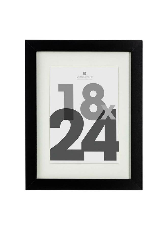 atmosphera Eva Wall Mounted Decorative Easy-Hanging Photo Frame Black 18 x 24cm 121156A  - Image 1