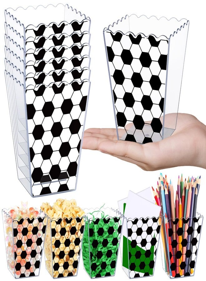 Vesici 6 Pcs 2026 Soccer Watch Party Decorations Soccer Baskets for Gifts Empty Clear Plastic Snack Popcorn Buckets Container for Sport Birthday Party Supplies - Image 1